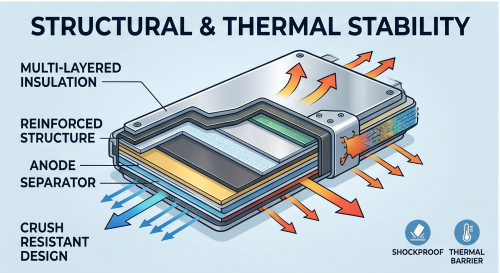 Cross-section of Blade Battery showing multi-layer insulation and crash-resistant reinforced structure