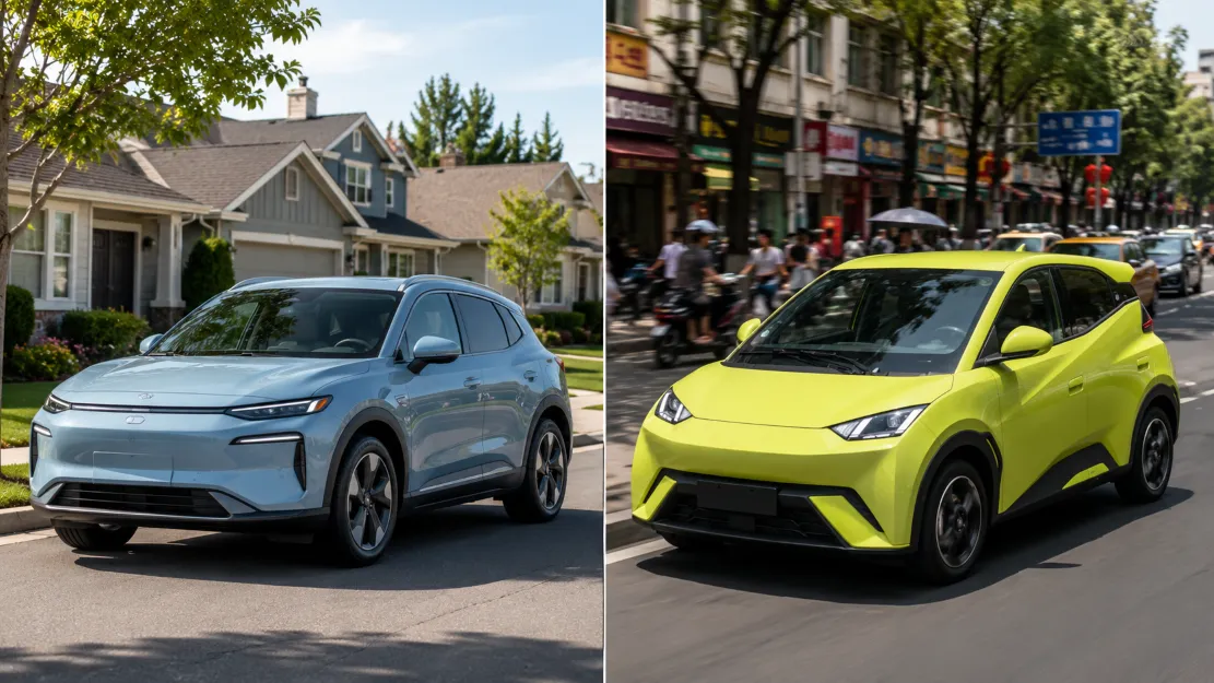 Affordable US electric car compared side by side with a cheap Chinese EV