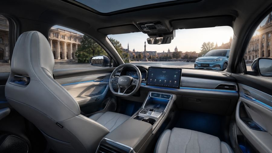BYD interior technology review Europe 2026 smart cockpit and rotating touchscreen