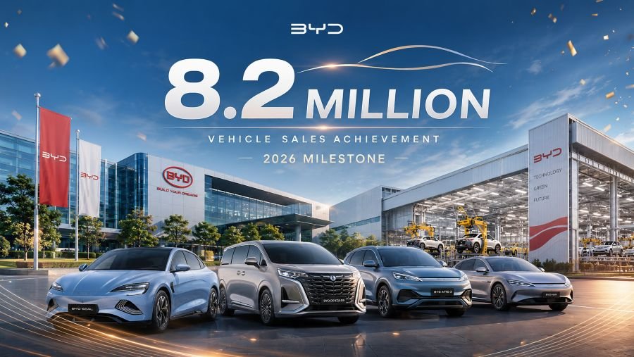 BYD global sales record 2026 achievement celebration