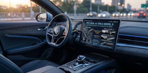 BYD Seal interior — rotating touchscreen and premium cabin