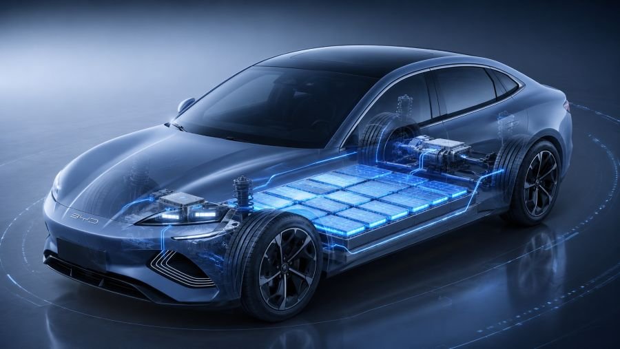BYD Seal battery technology and charging system visualization