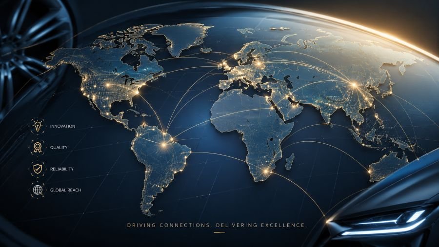 Conceptual graphic showing global automotive ownership links