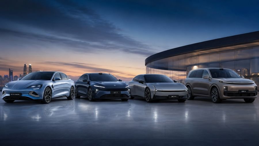 Lineup of Chinese electric vehicles - BYD, NIO, XPeng, Li Auto models