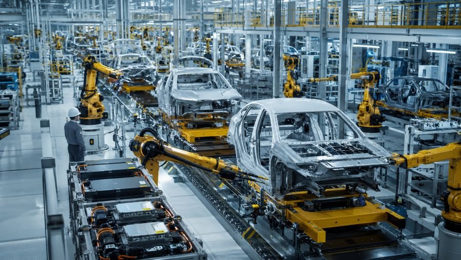 Chinese electric vehicle manufacturing facility with advanced assembly line