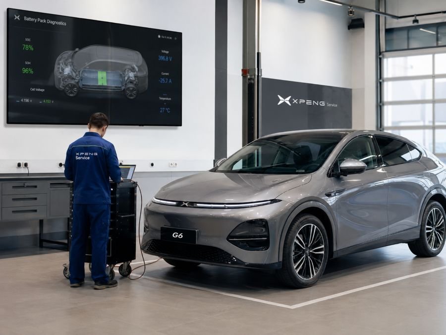 Modern Chinese car maintenance service center in Europe