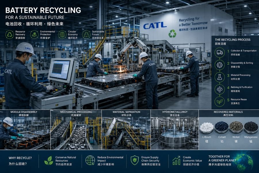 EV Battery Recycling Facility - Sustainable Battery Lifecycle Management