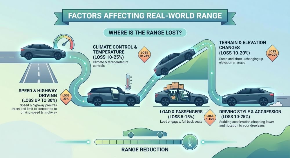 EV Range Loss Factors Breakdown