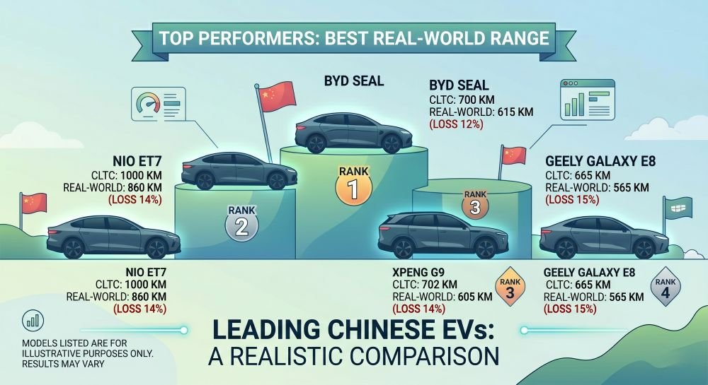 Best Chinese Electric Cars Real-World Range Ranking