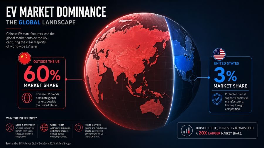 Global EV market dominance by region