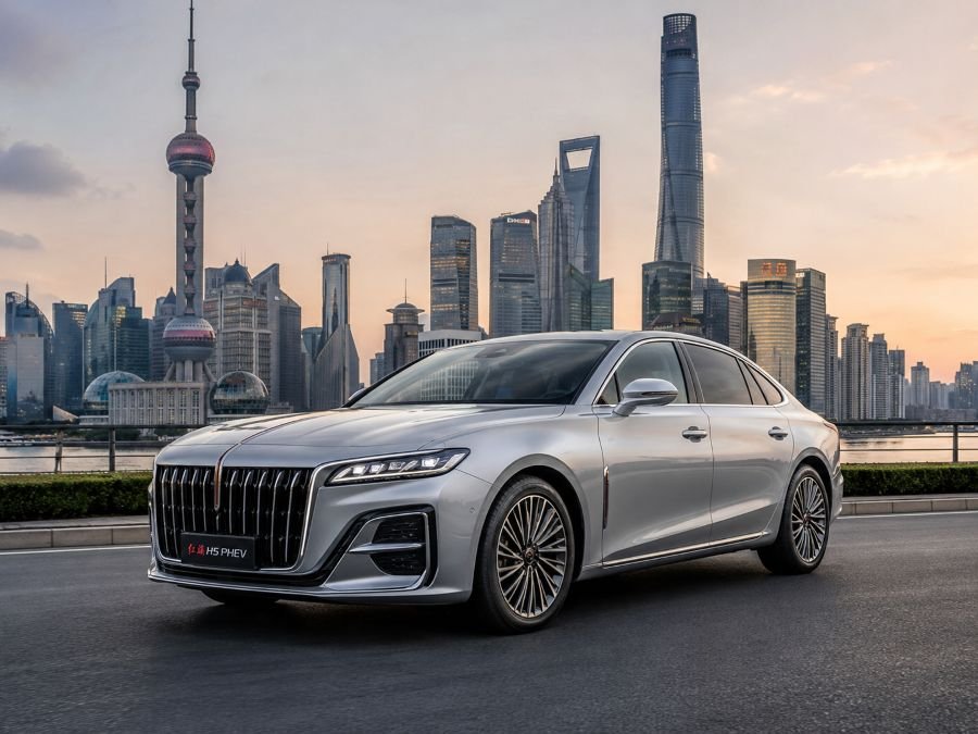 Modern Chinese hybrid sedan with sleek design