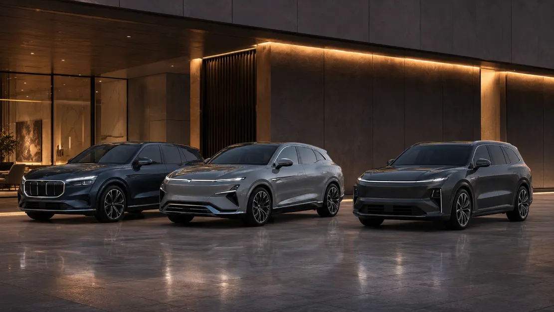 Denza N7 compared against German premium electric SUVs from Audi and Mercedes