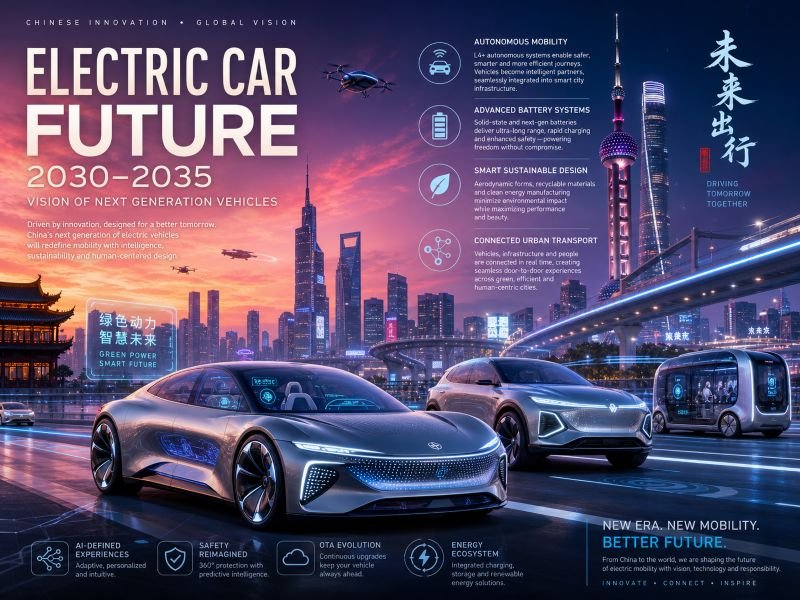 Electric car future 2030-2035 vision next generation autonomous vehicles