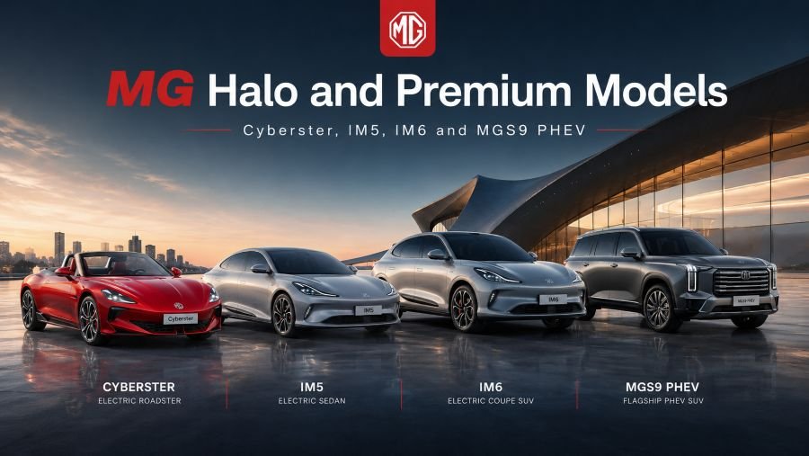 MG halo and premium models including Cyberster, IM5, IM6 and MGS9 PHEV