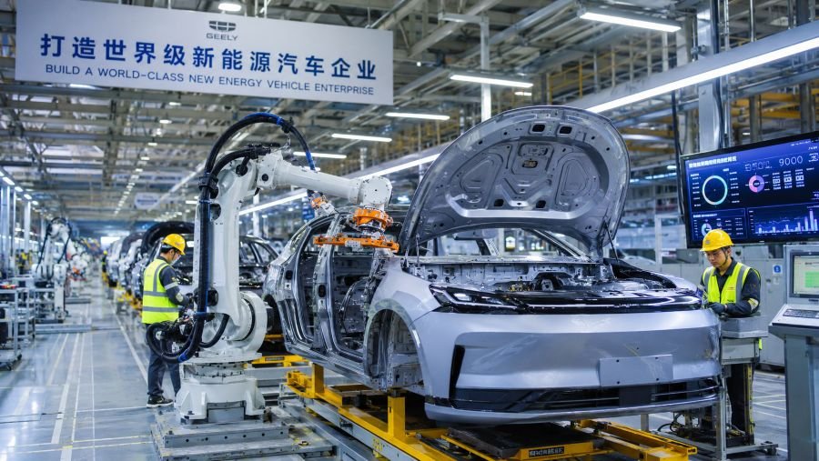 Chinese car factory production line with advanced manufacturing technology and quality control systems